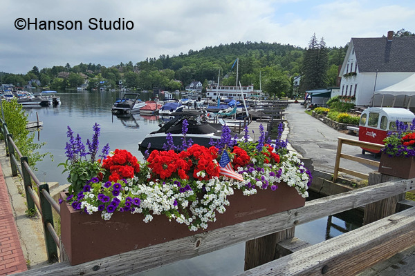 Sunapee Harbor, NH - Flower Box and Boats